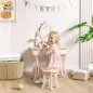 Tocador para Niñas 2 en 1 Escritorio con Taburete Espejo Cajón 7 Accesorios para Niños a Partir de 3 Años Rosa Tocador para Niñas 2 en 1 Escritorio con Taburete Espejo Cajón 7 Accesorios para Niños a Partir de 3 Años Rosa
