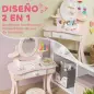 Tocador para Niñas 2 en 1 Escritorio con Taburete Espejo Cajón 7 Accesorios para Niños a Partir de 3 Años Rosa Tocador para Niñas 2 en 1 Escritorio con Taburete Espejo Cajón 7 Accesorios para Niños a Partir de 3 Años Rosa