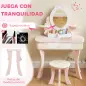 Tocador para Niñas 2 en 1 Escritorio con Taburete Espejo Cajón 7 Accesorios para Niños a Partir de 3 Años Rosa Tocador para Niñas 2 en 1 Escritorio con Taburete Espejo Cajón 7 Accesorios para Niños a Partir de 3 Años Rosa
