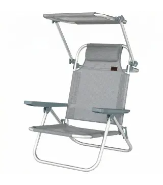 Silla lounge para exterior, tumbona plegable reclinable con 6 posiciones.