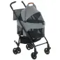 Cochecito para Perro Carrito 3 en 1 Desmontable Plegable Capazo Extraíble y Sin Cremallera Suspensión Gris