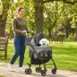 Cochecito para Perro Carrito 3 en 1 Desmontable Plegable Capazo Extraíble y Sin Cremallera Suspensión Gris