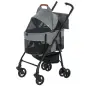 Cochecito para Perro Carrito 3 en 1 Desmontable Plegable Capazo Extraíble y Sin Cremallera Suspensión Gris