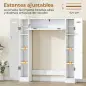 Mueble sobre Inodoro con 2 Armarios Cajón Abatible Portapapeles y Estantes Ajustables 88x18x98 cm Blanco Mueble sobre Inodoro con 2 Armarios Cajón Abatible Portapapeles y Estantes Ajustables 88x18x98 cm Blanco