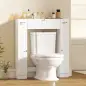 Mueble sobre Inodoro con 2 Armarios Cajón Abatible Portapapeles y Estantes Ajustables 88x18x98 cm Blanco Mueble sobre Inodoro con 2 Armarios Cajón Abatible Portapapeles y Estantes Ajustables 88x18x98 cm Blanco