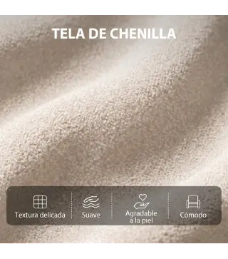 Sillón de Masaje Reclinable con Reposapiés 2 Zonas de Masaje Respaldo Alto Bolsillos Tapizado en Chenilla Crema