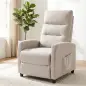 Sillón de Masaje Reclinable con Reposapiés 2 Zonas de Masaje Respaldo Alto Bolsillos Tapizado en Chenilla Crema