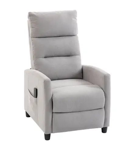 Sillón de Masaje Reclinable con Reposapiés 2 Zonas de Masaje Respaldo Alto Bolsillos Tapizado en Chenilla Gris