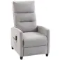 Sillón de Masaje Reclinable con Reposapiés 2 Zonas de Masaje Respaldo Alto Bolsillos Tapizado en Chenilla Gris