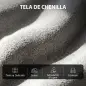 Sillón de Masaje Reclinable con Reposapiés 2 Zonas de Masaje Respaldo Alto Bolsillos Tapizado en Chenilla Gris