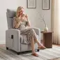 Sillón de Masaje Reclinable con Reposapiés 2 Zonas de Masaje Respaldo Alto Bolsillos Tapizado en Chenilla Gris