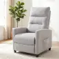Sillón de Masaje Reclinable con Reposapiés 2 Zonas de Masaje Respaldo Alto Bolsillos Tapizado en Chenilla Gris