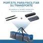 Tienda de Campaña para 3-4 Personas con Ventanas 2 Bolsillos y Bolsa de Transporte 250x300x130 cm Gris y Azul