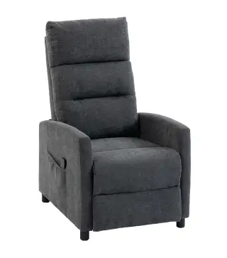 Sillón de Masaje Reclinable con Reposapiés 2 Zonas de Masaje Respaldo Alto Bolsillos Tapizado en Chenilla Gris