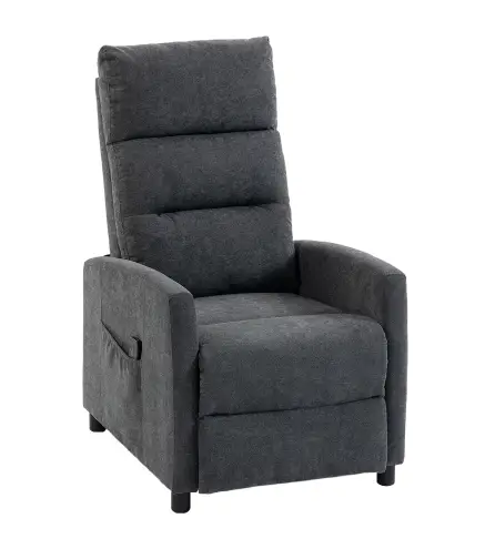 Sillón de Masaje Reclinable con Reposapiés 2 Zonas de Masaje Respaldo Alto Bolsillos Tapizado en Chenilla Gris