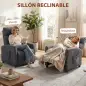 Sillón de Masaje Reclinable con Reposapiés 2 Zonas de Masaje Respaldo Alto Bolsillos Tapizado en Chenilla Gris