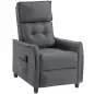 Sillón de Masaje Reclinable con Reposapiés 2 Zonas de Masaje Asiento de Muelles Bolsillos Tapizado en Lino Gris Sillón de Masaje Reclinable con Reposapiés 2 Zonas de Masaje Asiento de Muelles Bolsillos Tapizado en Lino Gris