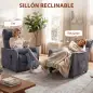 Sillón de Masaje Reclinable con Reposapiés 2 Zonas de Masaje Asiento de Muelles Bolsillos Tapizado en Lino Gris Sillón de Masaje Reclinable con Reposapiés 2 Zonas de Masaje Asiento de Muelles Bolsillos Tapizado en Lino Gris