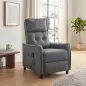 Sillón de Masaje Reclinable con Reposapiés 2 Zonas de Masaje Asiento de Muelles Bolsillos Tapizado en Lino Gris Sillón de Masaje Reclinable con Reposapiés 2 Zonas de Masaje Asiento de Muelles Bolsillos Tapizado en Lino Gris