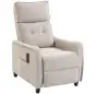 Sillón de Masaje Reclinable con Reposapiés 2 Zonas de Masaje Asiento de Muelles Bolsillos Tapizado en Lino Crema Sillón de Masaje Reclinable con Reposapiés 2 Zonas de Masaje Asiento de Muelles Bolsillos Tapizado en Lino Crema