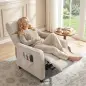 Sillón de Masaje Reclinable con Reposapiés 2 Zonas de Masaje Asiento de Muelles Bolsillos Tapizado en Lino Crema Sillón de Masaje Reclinable con Reposapiés 2 Zonas de Masaje Asiento de Muelles Bolsillos Tapizado en Lino Crema