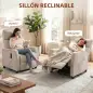 Sillón de Masaje Reclinable con Reposapiés 2 Zonas de Masaje Asiento de Muelles Bolsillos Tapizado en Lino Crema Sillón de Masaje Reclinable con Reposapiés 2 Zonas de Masaje Asiento de Muelles Bolsillos Tapizado en Lino Crema