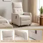 Sillón de Masaje Reclinable con Reposapiés 2 Zonas de Masaje Asiento de Muelles Bolsillos Tapizado en Lino Crema Sillón de Masaje Reclinable con Reposapiés 2 Zonas de Masaje Asiento de Muelles Bolsillos Tapizado en Lino Crema