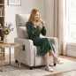 Sillón de Masaje Reclinable con Reposapiés 2 Zonas de Masaje Asiento de Muelles Bolsillos Tapizado en Lino Crema Sillón de Masaje Reclinable con Reposapiés 2 Zonas de Masaje Asiento de Muelles Bolsillos Tapizado en Lino Crema