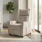 Sillón de Masaje Reclinable con Reposapiés 2 Zonas de Masaje Asiento de Muelles Bolsillos Tapizado en Lino Crema Sillón de Masaje Reclinable con Reposapiés 2 Zonas de Masaje Asiento de Muelles Bolsillos Tapizado en Lino Crema