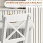 Juego de 2 Taburetes Altos de Cocina Taburetes de Bar de Madera con Reposapiés y Respaldo Cruzado Carga 120 kg Blanco