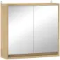 Armario de Baño con Espejo con 2 Puertas y Balda Ajustable Mueble Colgante de Estilo Moderno 48x14,5x45cm Natural