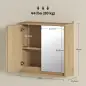 Armario de Baño con Espejo con 2 Puertas y Balda Ajustable Mueble Colgante de Estilo Moderno 48x14,5x45cm Natural