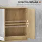 Armario de Baño con Espejo con 2 Puertas y Balda Ajustable Mueble Colgante de Estilo Moderno 48x14,5x45cm Natural
