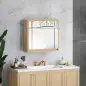 Armario de Baño con Espejo con 2 Puertas y Balda Ajustable Mueble Colgante de Estilo Moderno 48x14,5x45cm Natural