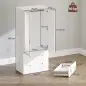 Armario Dormitorio 2 Puertas y 2 Cajones Armario Ropero con Espejo Barra para Colgar 80x50x180 cm Blanco Armario Dormitorio 2 Puertas y 2 Cajones Armario Ropero con Espejo Barra para Colgar 80x50x180 cm Blanco