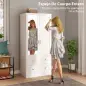 Armario Dormitorio 2 Puertas y 2 Cajones Armario Ropero con Espejo Barra para Colgar 80x50x180 cm Blanco Armario Dormitorio 2 Puertas y 2 Cajones Armario Ropero con Espejo Barra para Colgar 80x50x180 cm Blanco