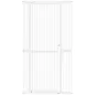Barrera para Perros Extra Alta con Ancho Ajustable 77-104 cm Separación 3,5 cm con Montaje a Presión Extensiones Blanco