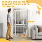 Barrera para Perros Extra Alta con Ancho Ajustable 77-104 cm Separación 3,5 cm con Montaje a Presión Extensiones Blanco