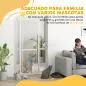 Barrera para Perros Extra Alta con Ancho Ajustable 77-104 cm Separación 3,5 cm con Montaje a Presión Extensiones Blanco