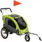 Remolque de Bicicleta Perros 2 en 1 Carrito Perros Medianos Plegable con Suspensión Neumáticos Grandes Ventanas Verde Remolque de Bicicleta Perros 2 en 1 Carrito Perros Medianos Plegable con Suspensión Neumáticos Grandes Ventanas Verde