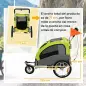 Remolque de Bicicleta Perros 2 en 1 Carrito Perros Medianos Plegable con Suspensión Neumáticos Grandes Ventanas Verde Remolque de Bicicleta Perros 2 en 1 Carrito Perros Medianos Plegable con Suspensión Neumáticos Grandes Ventanas Verde