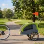 Remolque de Bicicleta Perros 2 en 1 Carrito Perros Medianos Plegable con Suspensión Neumáticos Grandes Ventanas Verde Remolque de Bicicleta Perros 2 en 1 Carrito Perros Medianos Plegable con Suspensión Neumáticos Grandes Ventanas Verde