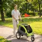 Remolque de Bicicleta Perros 2 en 1 Carrito Perros Medianos Plegable con Suspensión Neumáticos Grandes Ventanas Verde Remolque de Bicicleta Perros 2 en 1 Carrito Perros Medianos Plegable con Suspensión Neumáticos Grandes Ventanas Verde