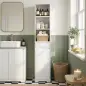 Armario de Baño Alto con Cajón Diseño Acanalado Estante Ajustable Estantes Abiertos para Espacios Pequeños Blanco Armario de Baño Alto con Cajón Diseño Acanalado Estante Ajustable Estantes Abiertos para Espacios Pequeños Blanco