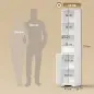 Armario de Baño Alto con Cajón Diseño Acanalado Estante Ajustable Estantes Abiertos para Espacios Pequeños Blanco Armario de Baño Alto con Cajón Diseño Acanalado Estante Ajustable Estantes Abiertos para Espacios Pequeños Blanco