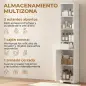Armario de Baño Alto con Cajón Diseño Acanalado Estante Ajustable Estantes Abiertos para Espacios Pequeños Blanco Armario de Baño Alto con Cajón Diseño Acanalado Estante Ajustable Estantes Abiertos para Espacios Pequeños Blanco
