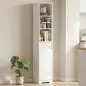 Armario de Baño Alto con Cajón Diseño Acanalado Estante Ajustable Estantes Abiertos para Espacios Pequeños Blanco Armario de Baño Alto con Cajón Diseño Acanalado Estante Ajustable Estantes Abiertos para Espacios Pequeños Blanco