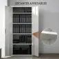 Archivador con Llave Estantes Ajustable Armario Archivador Metálico para Oficina Estudio Salón 80x40x180 cm Blanco