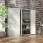 Archivador con Llave Estantes Ajustable Armario Archivador Metálico para Oficina Estudio Salón 80x40x180 cm Blanco