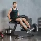 Máquina de Extensión y Curl de Piernas Ajustable con Carga de Placas para Entrenamiento de Cadera Muslos en Gimnasio